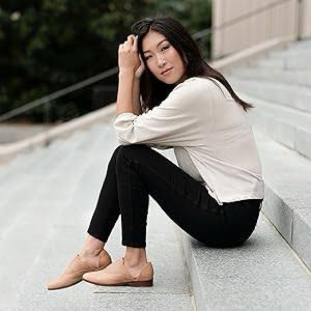Sz 7.5 Nisolo Emma d'Orsay Oxford Tan Nude Slip On Flats Neutral Classic Preppy - Picture 8 of 9